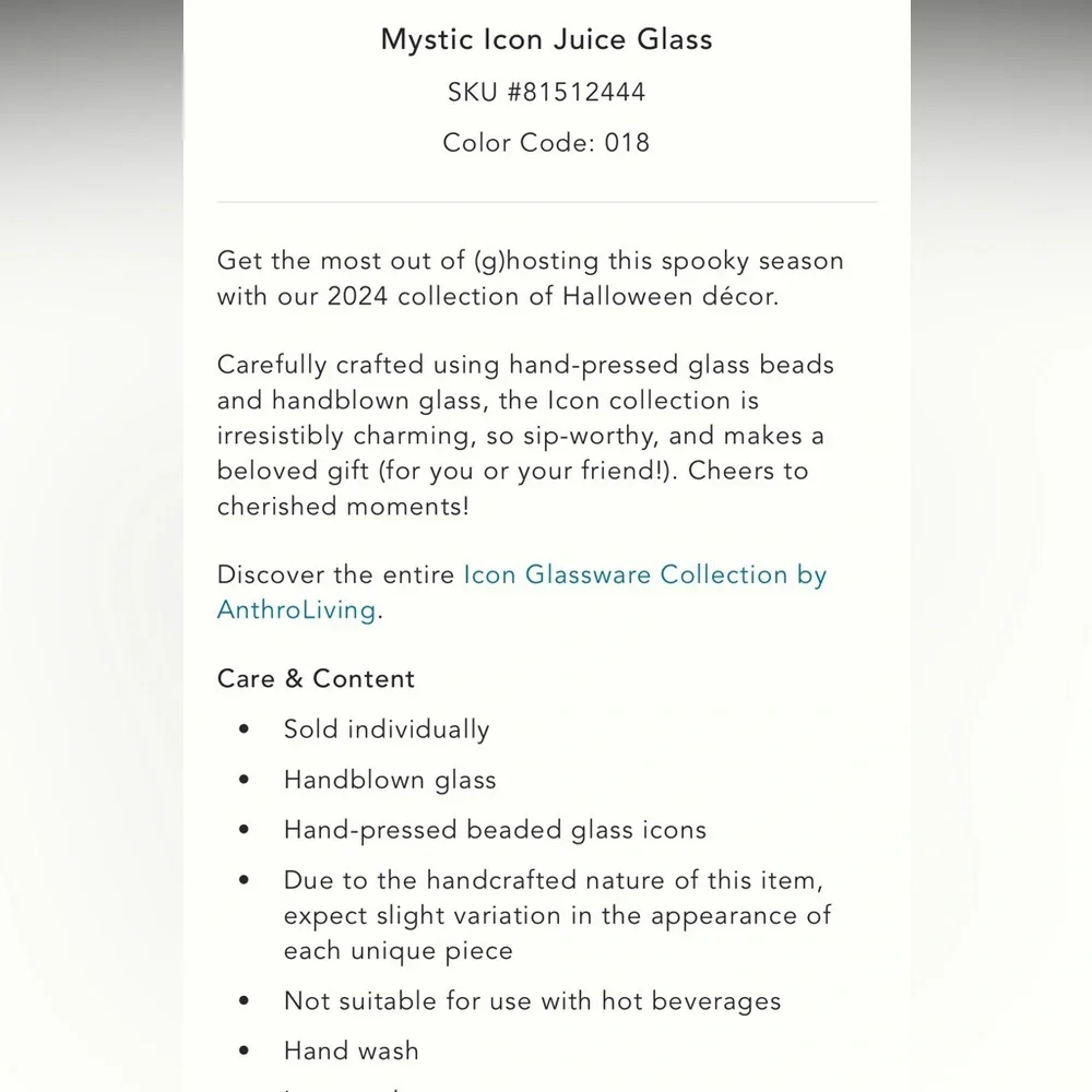 Halloween Ghost Mystic Icon Juice Glass